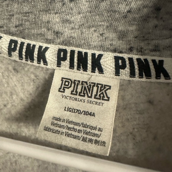 PINK Victoria's Secret Women's Gray and Pink Sweater - Picture 3 of 3